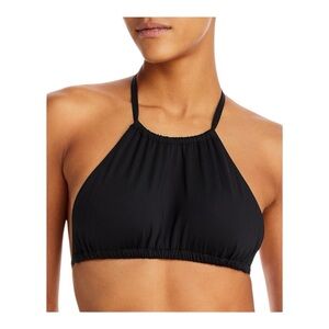 Aqua Black Halter Bikini Top